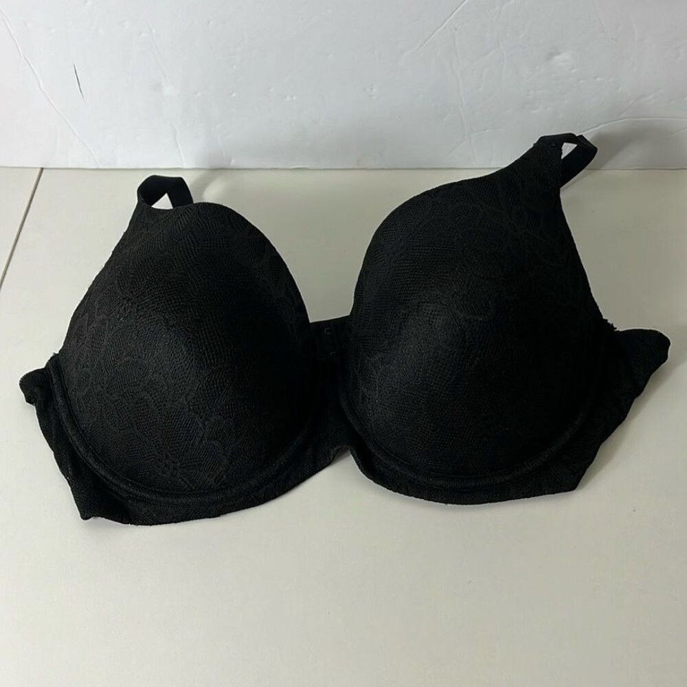 No Boundaries Black All Over Floral Lace Push Up Bra Women’s 38DD